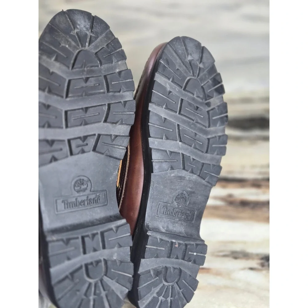 Timberland Mens 3-Eye Lug Handsewn Boat Shoes Dark Brown Leather 11.5M 79601